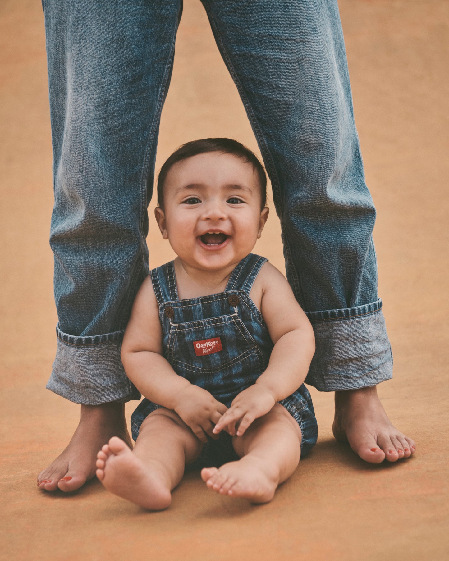 Carter's Uşaq Çizgili Denim Qısa Kombinezon - Tünd Yuma