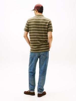 Tommy Hilfiger Regular Fit Stripe Wicking Polo, Yaşıl Zolaq YoxYox