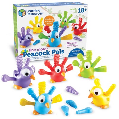 Learning Resources Fine Motor Peacock Pals - Toddler Montessori Oyuncakları, 18 Ay və Yuxarı