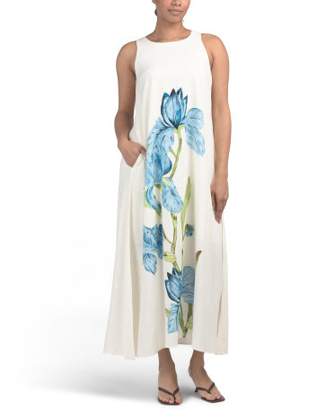 JL LUXE LABEL Qısa Tərəvəzli Çiçəkli Maksı Geyim