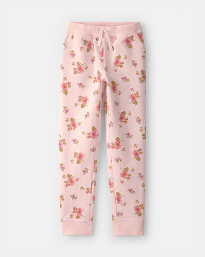 OshKosh B'gosh Qız Çiçəkli Bağcıklı Örümcəkli Jogging Şalvarı - Çəhrayı