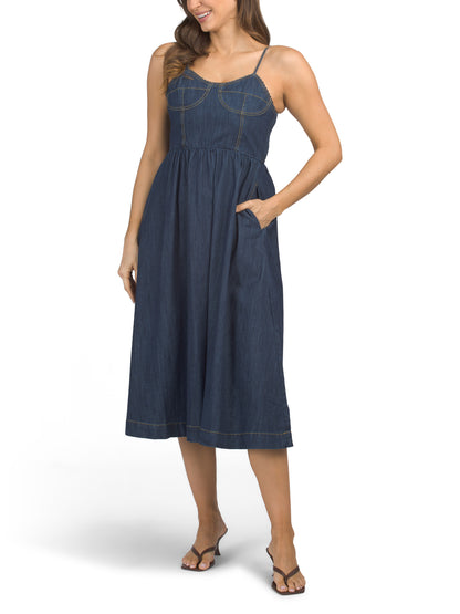 JAPNA Denim Corset Üst Maksi Geyim