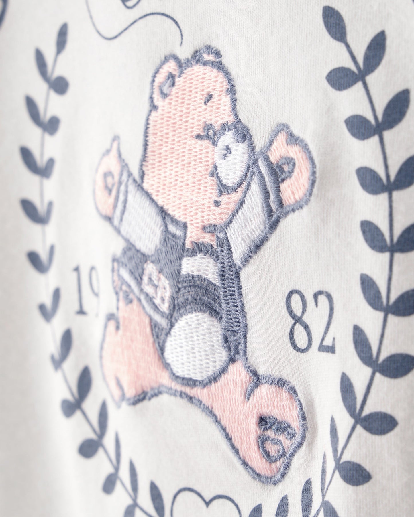 OshKosh B'gosh Qız Bakım Ayısı Uzun T袖li Köynək - Ağ