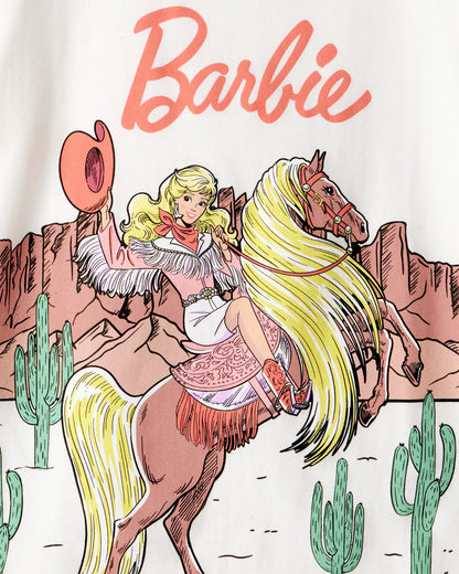Carter's Qız Mattel Barbie Western Kovboy Qısa Kollu Qrafik Köynəyi - Ağ