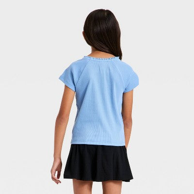 Cat & Jack Qız Qısa Kollu Yaspaqlı T-Shirt Çəhrayı M