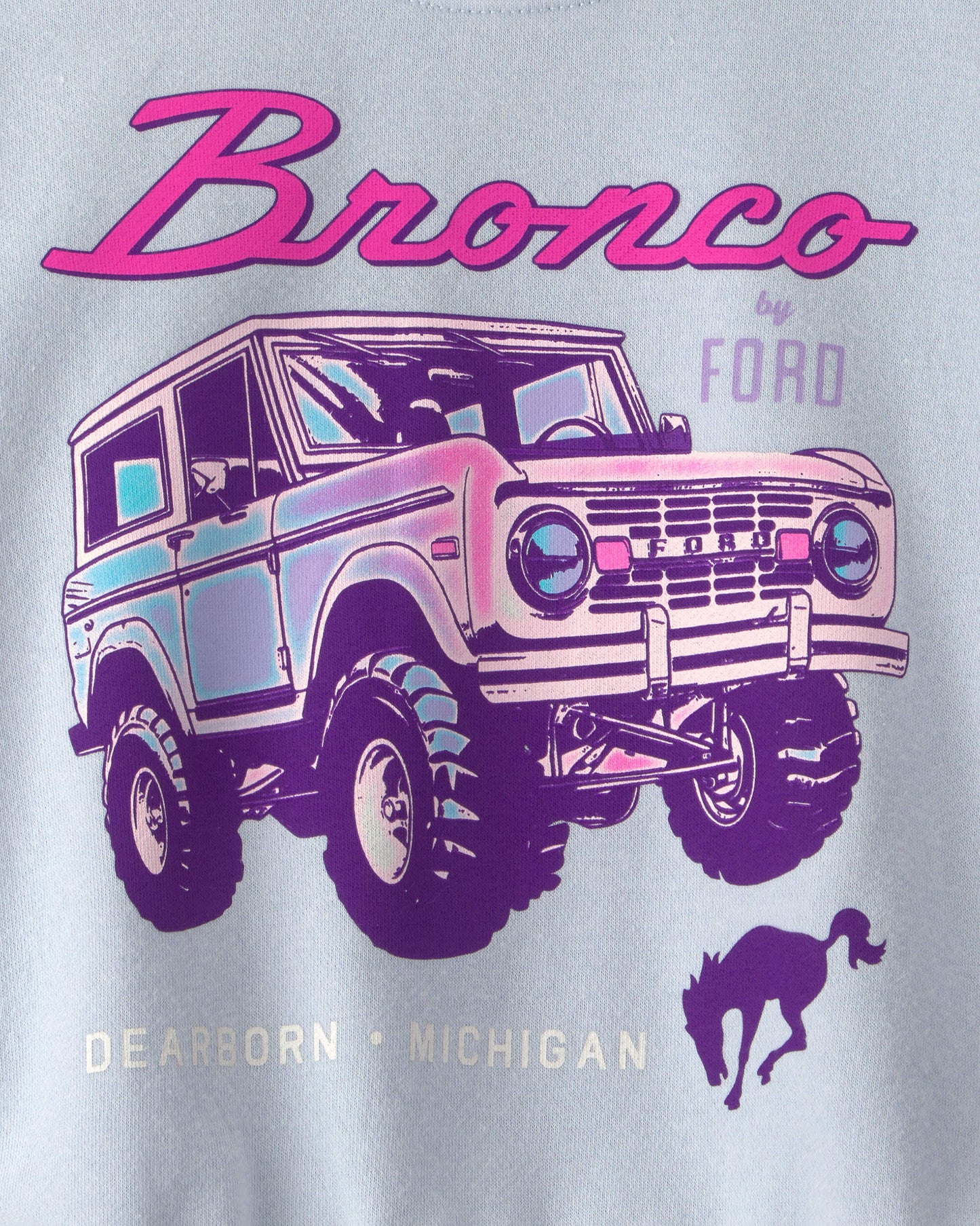 OshKosh B'gosh Uşaq Qız Ford Bronco Fransız Təri Pulover Huddi - Mavi