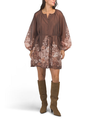 RACHEL ZOE Uzun Raglan Qollu Bel Kəməri ilə Mini Geyim