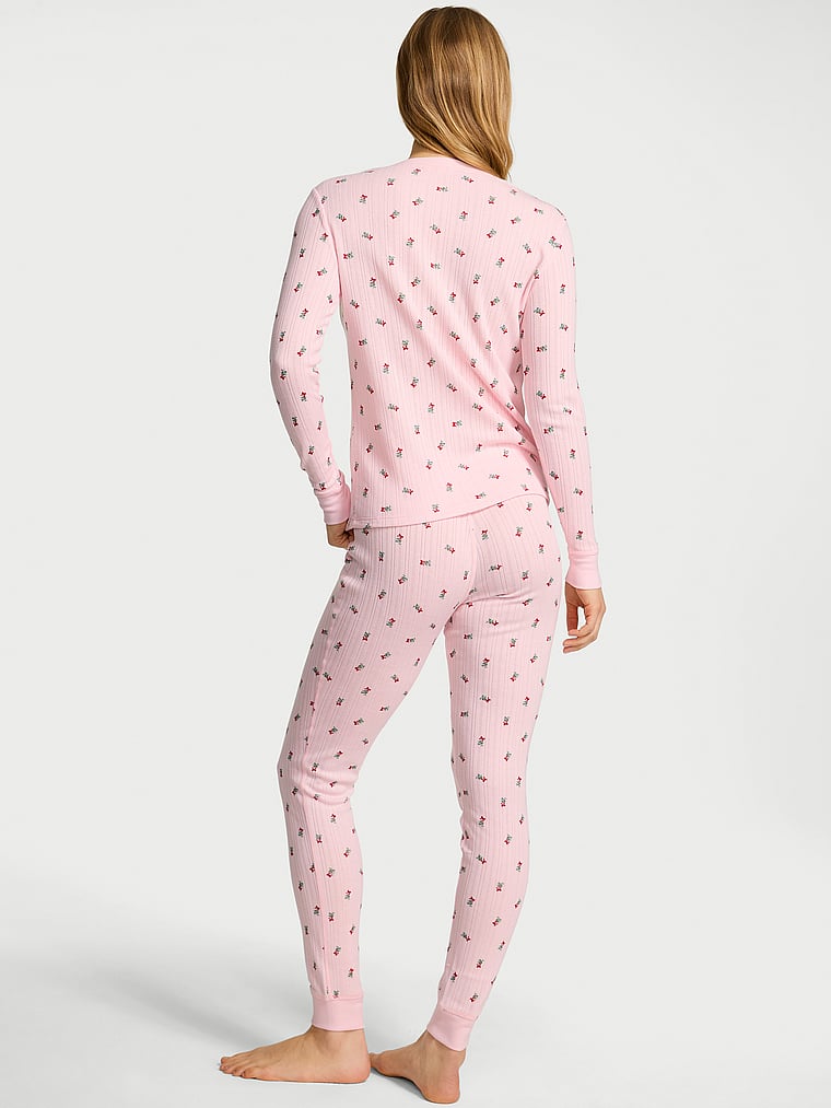 Victoria's Secret Rahat Pointelle Henley Uzun Pijama Dəsti
