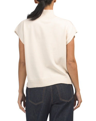 MAX STUDIO LONDON Qısa T袖lü Mock Neck Sviter