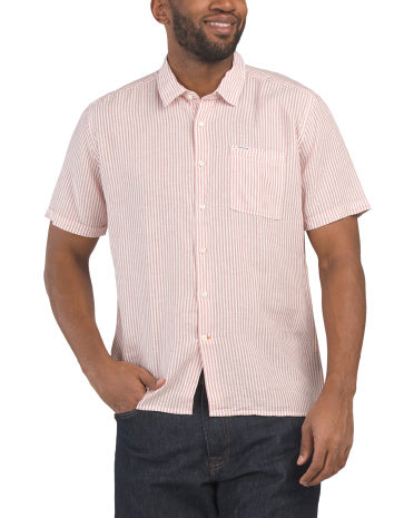 BARBOUR Linen Qarışığı Deerpark Qısa Kollu Köynək
