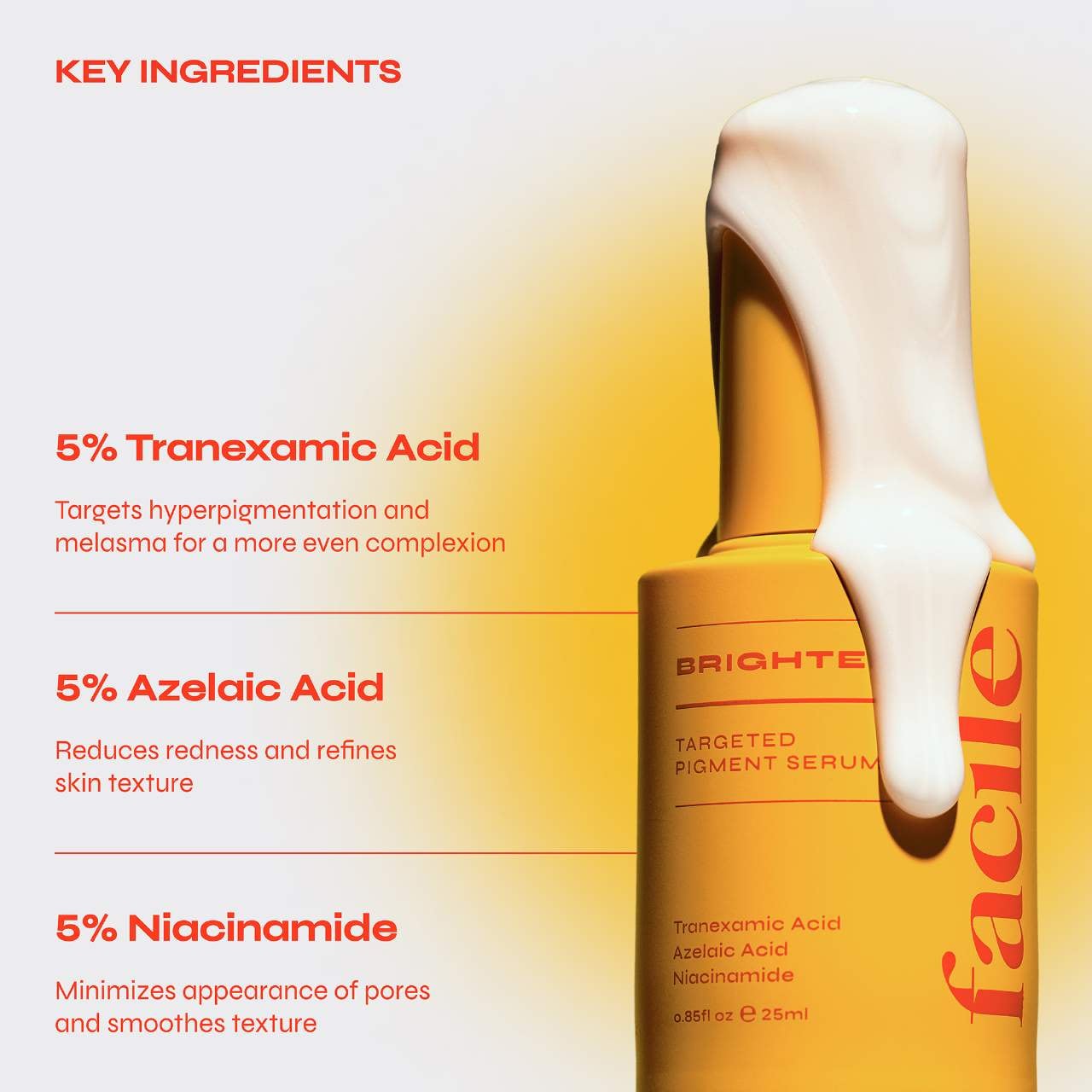 Facile Brighten Niasinamid 5% Serumu Tünd Ləkələr və Bərabərsiz Dəri Quruluşu Üçün