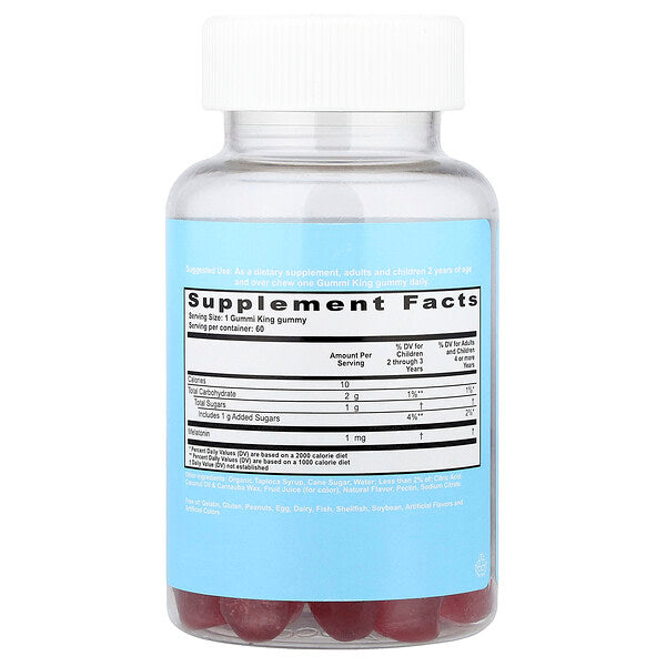 Gummiking Melatonin Uşaqlar üçün Çiyələk 1 Mg 60 Qamma Vitaminlər