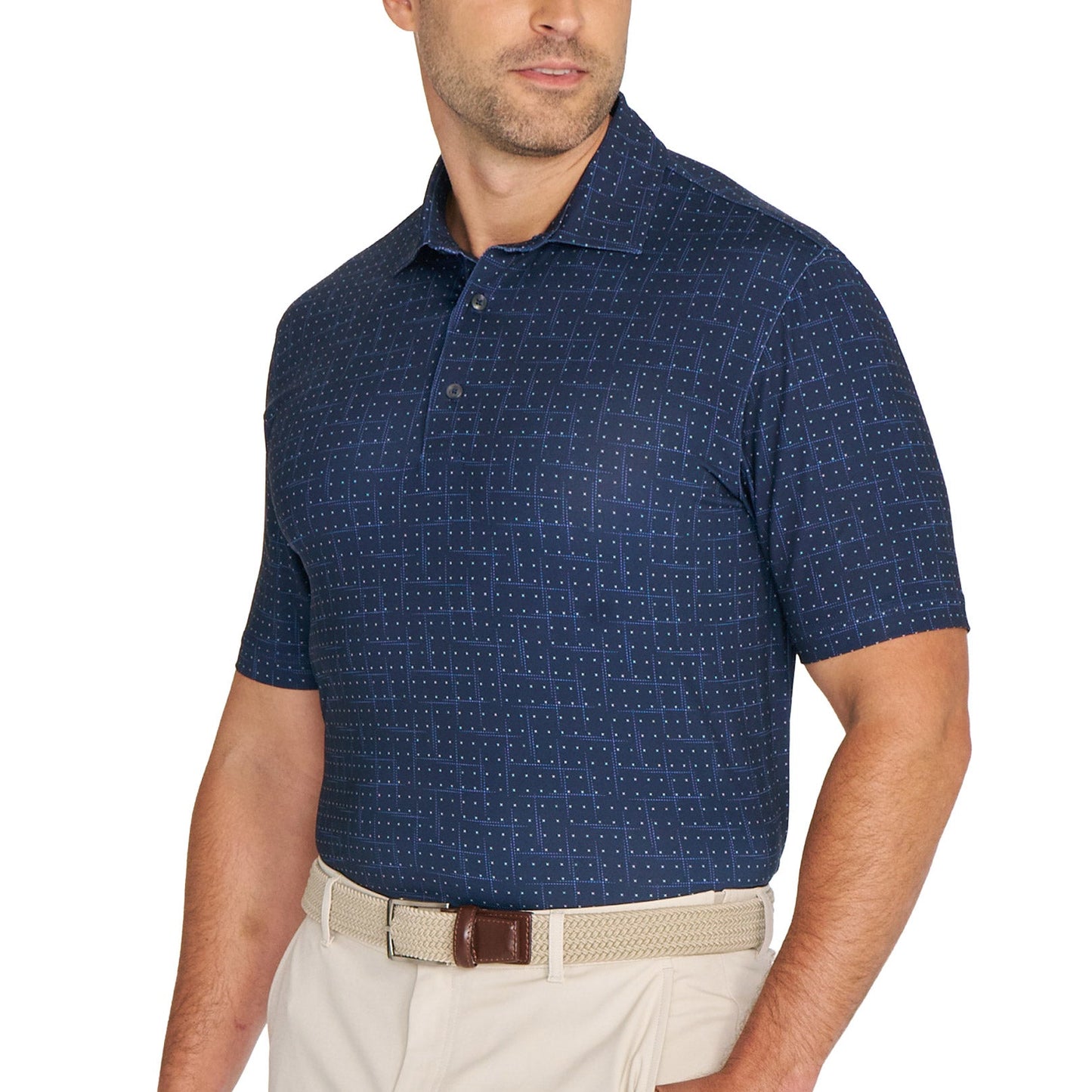 Greg Norman Kişi ML75 Stretch Polo Köynəyi, Mavi