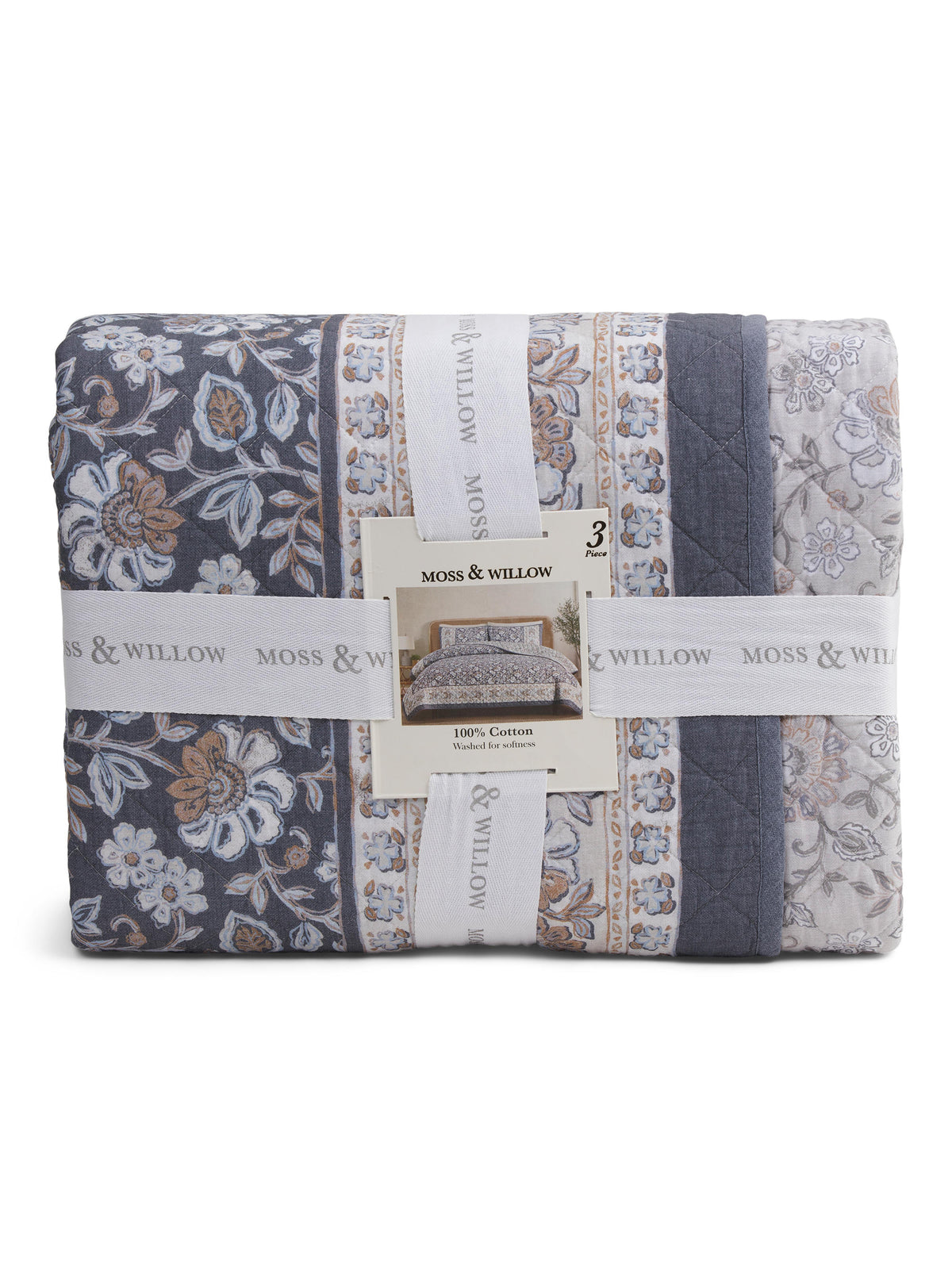MOSS & WILLOW 3 Parçalı Riviera Jacobean Sərhədli Yorğan Dəsti
