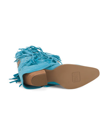 DINGO Meksikada Hazırlanmış Süet Fringe Spirit Trail Çəkmələri