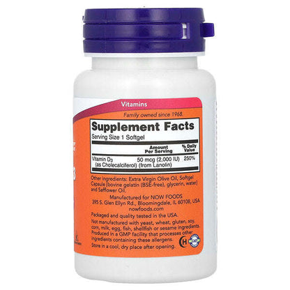 Now Foods D Vitamini 3 Yüksek Potensiyel 2 000 Iu 240 Yumuşak Kapsül YoxYox