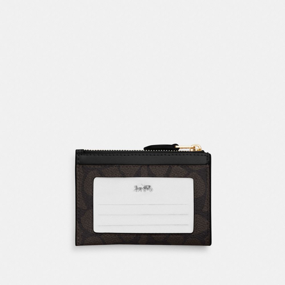 Coach Mini Skinny Kimlik Kartı Cüzdanı Signature Canvas