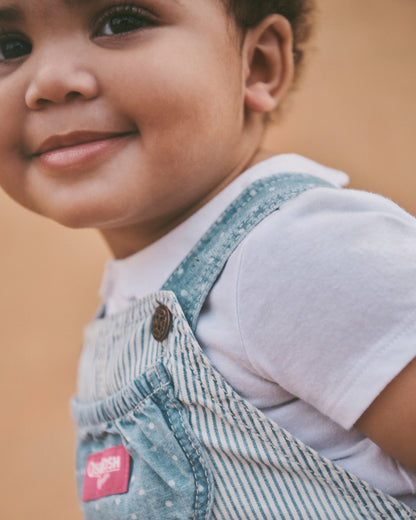 OshKosh B'gosh Uşaq Şərti Xətlər və Nöqtələr Şortall - Açıq Yuma