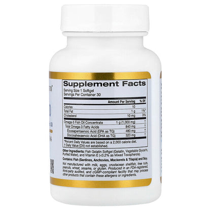California Gold Nutrition Omega-3 800 Balıq Yağı 30 Softgel