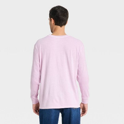 Goodfellow & Co Kişi Vintage Uzun Qollu Cib Köynəyi Lavanda XXL