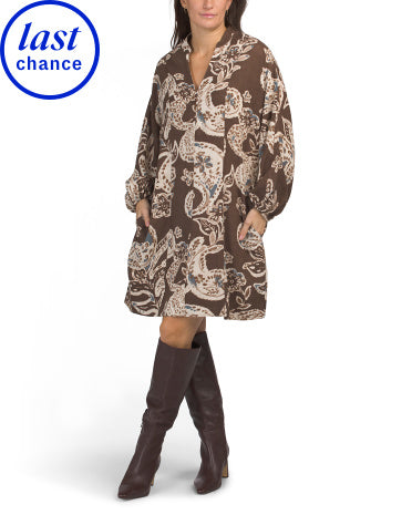 CALYPSO ST. BARTH Kətan Qarışığı Paisley Mini Geyim