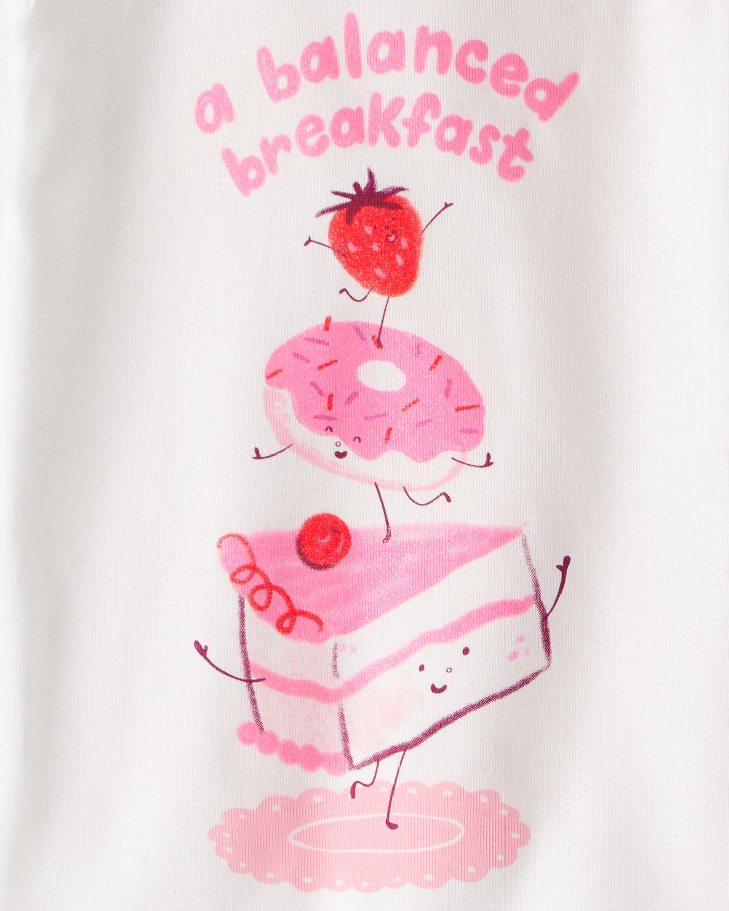 Carter's Qız Uşaq Tatlılar 100% Pambıq Rahat Oturan 4-Parçalı Pijama - Çəhrayı/Ağ