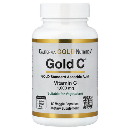 California Gold Nutrition Gold C USP Dərəcəsi C Vitamini 1000mg 60 Bitki Kapsulu