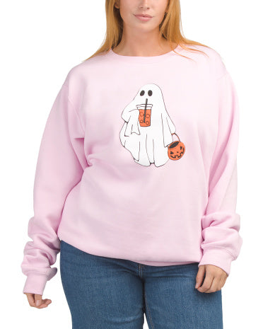 PACIFIC &amp; CO Iced Coffee Ghost Crew Neck Sweatshirt