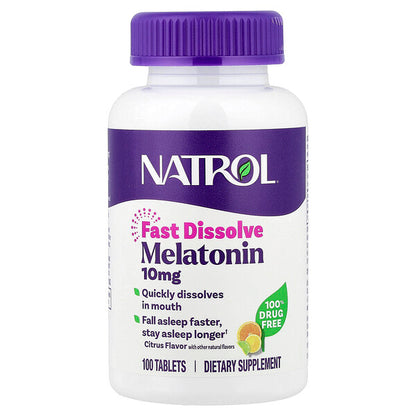 Natrol Melatonin Sürətli Əriyən Sitrus 10 Mg 100 Tablet