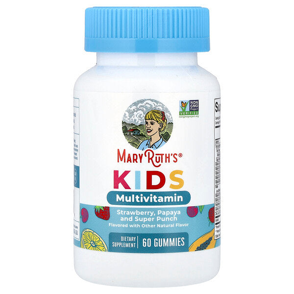 Maryruth S Uşaq Multivitamin Qamma Vitaminləri Çiyələk Papaya və Super Punch 60 Qamma