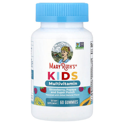 Maryruth S Uşaq Multivitamin Qamma Vitaminləri Çiyələk Papaya və Super Punch 60 Qamma