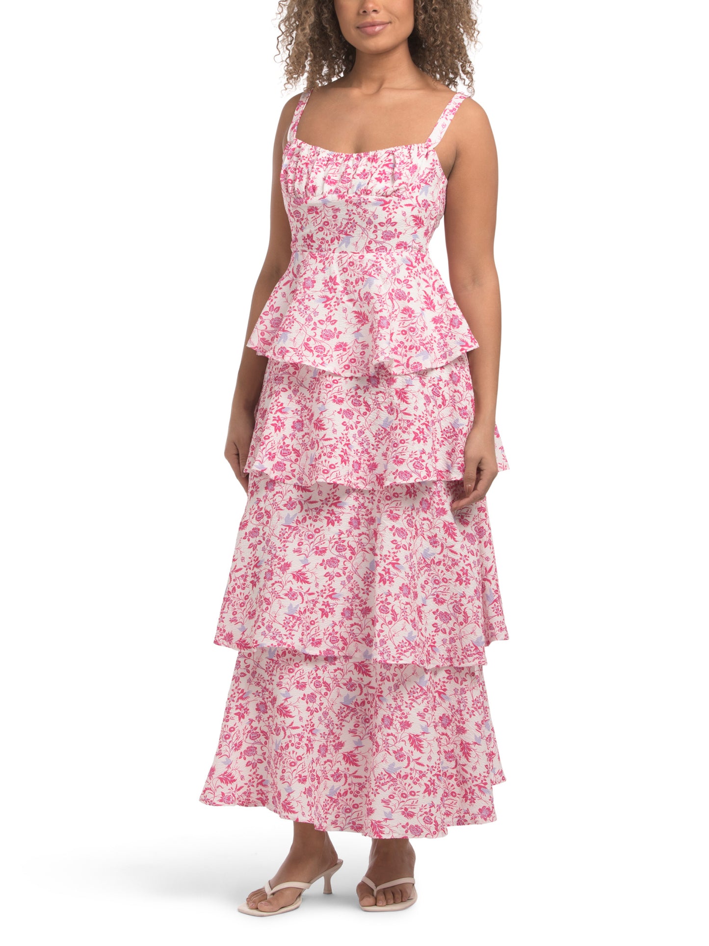 SELFIE LESLIE Provence Bloom Pilləli Midi Geyim