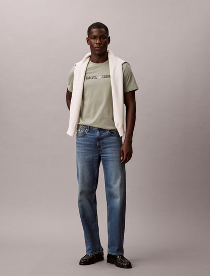 Calvin Klein New York Script Logo Qrafik Klassik T-Shirt