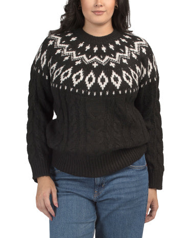 MAGASCHONI Ribbed Crew Neck Naxışlı Sviter