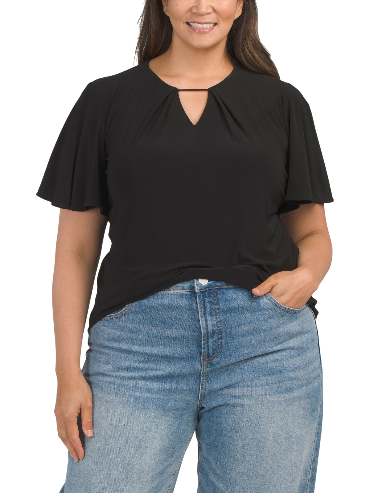 Plus Bell Sleeve Top Qadın Bluzka
