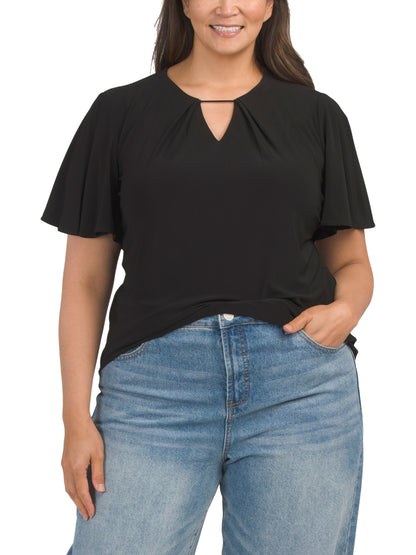 Plus Bell Sleeve Top Qadın Bluzka