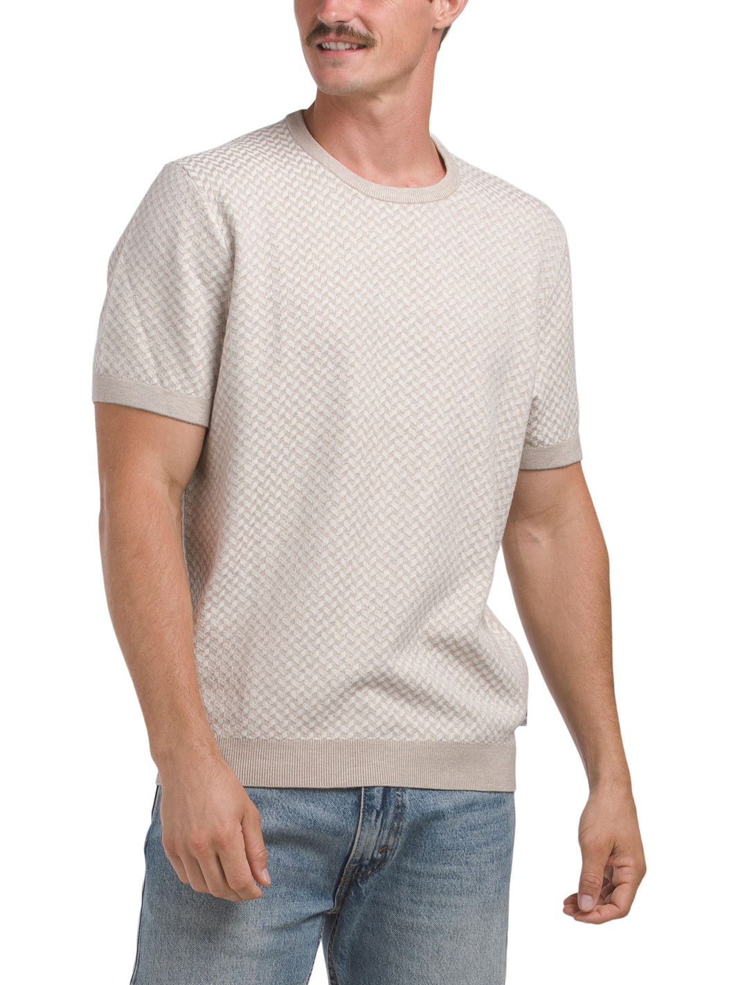 TED BAKER Herringbone Qısa Tərəfli Sviter