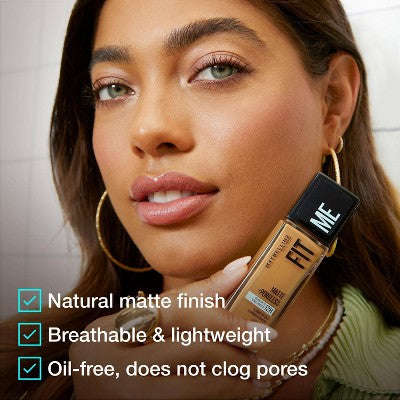 Maybelline Fit Me Mat + Gözeneksi Yağsız Maye Fondoten: Parlaklıq Nəzarəti, Orta Örtük, 220 Əbədi Beji YoxYox