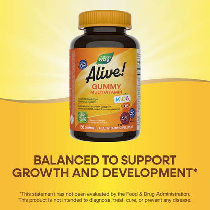 Nature S Way Alive Kids Gummy Multivitamin Qara Giles Portakal Uzum 60 Gummies YoxYox
