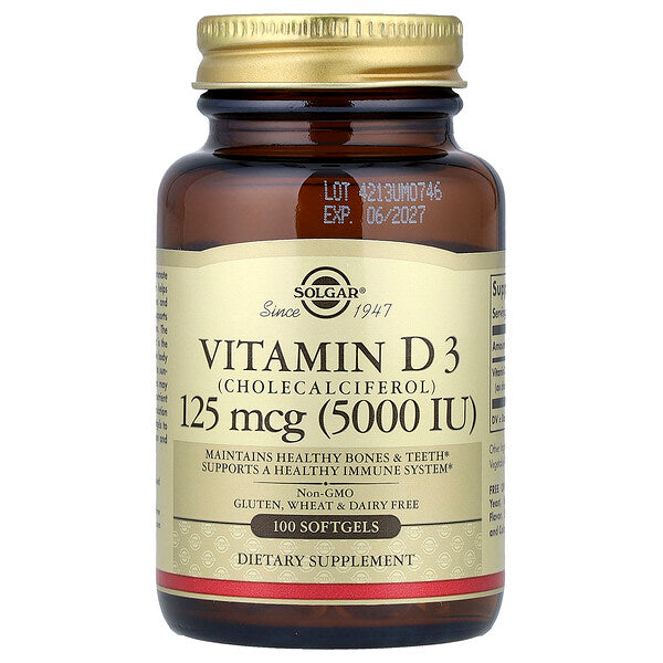 Solgar Vitamin D3 Kholekalsifеrol 125 Mkg 5000 VƏ 100 Softgel