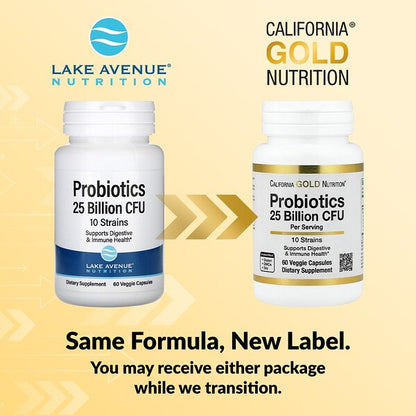 California Gold Nutrition Probiotiklər Lactobacillus Acidophilus Bifidobacterium Lactis Plantarum ilə