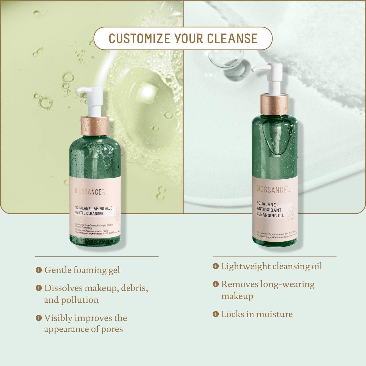 Biossance Amino Aloe Mənzil Azaldıcı Yümuşaq Tənظif Edici + Squalane
