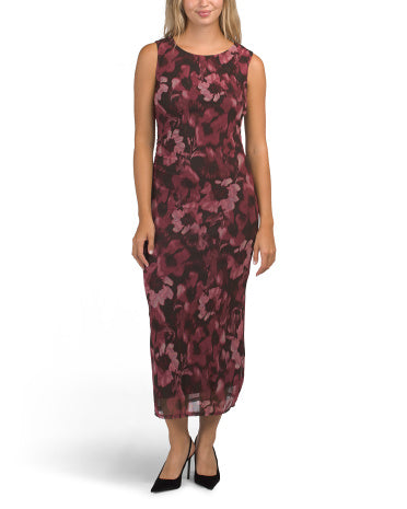 FAMOUS BRAND Scoop Neck Midi Geyimi