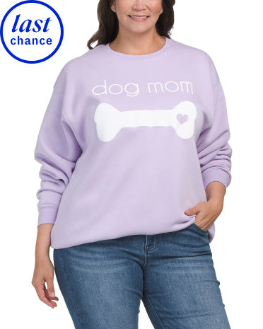 PACIFIC &amp; CO Plus Qadın Köpək Anası Crew Neck Sweatshirt