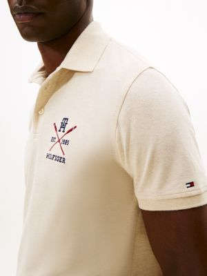 Tommy Hilfiger Regular Fit Rowing Crew Logo Polo, Fildişi Heather YoxYox
