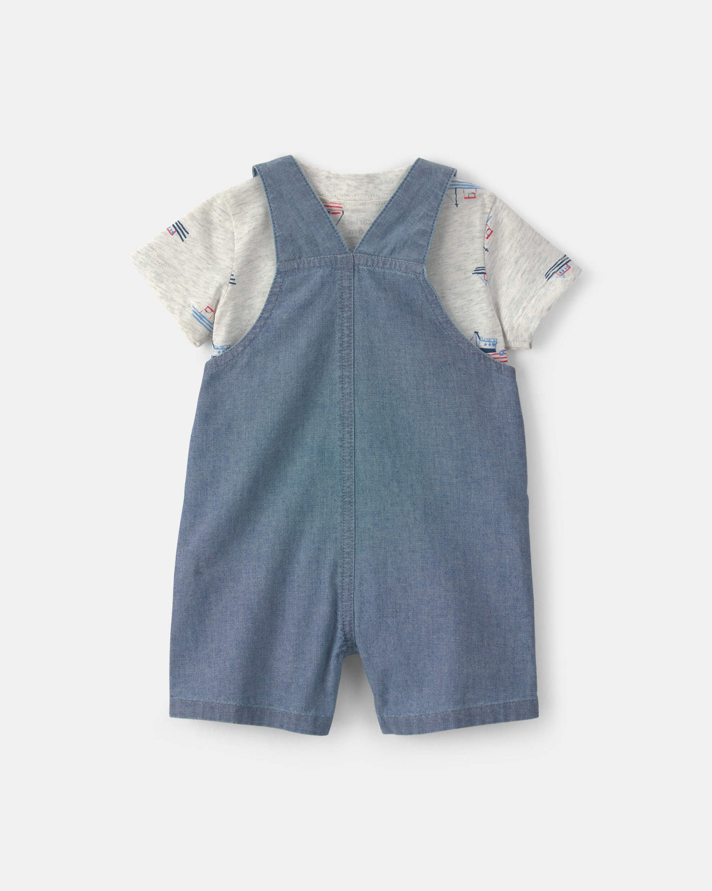 Carter's Uşaq Oğlan 2 Parçalı Chambray Qayıq Komбinezon Dəsti - İndigo/Boz