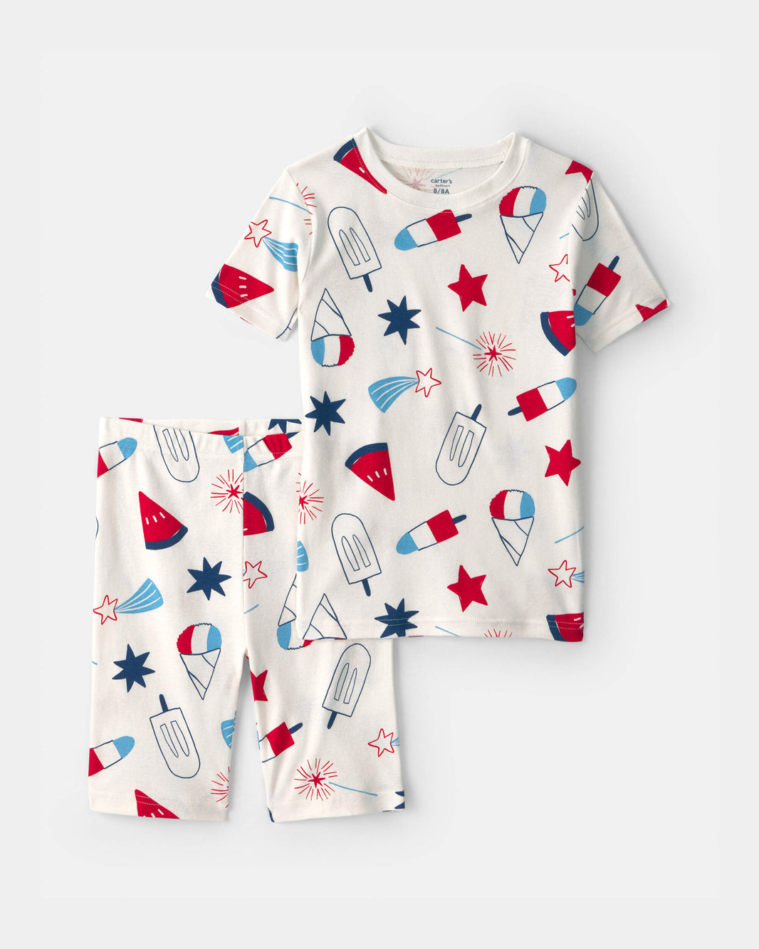 Carter's Uşaq Dördüncü İyul Buzlu Şəkerləmə 2-Parçalı Qısa Kollu Pijama Dəsti