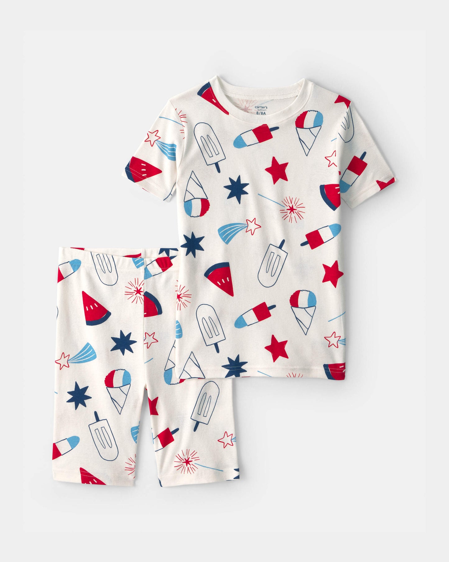 Carter's Uşaq Dördüncü İyul Buzlu Şəkerləmə 2-Parçalı Qısa Kollu Pijama Dəsti