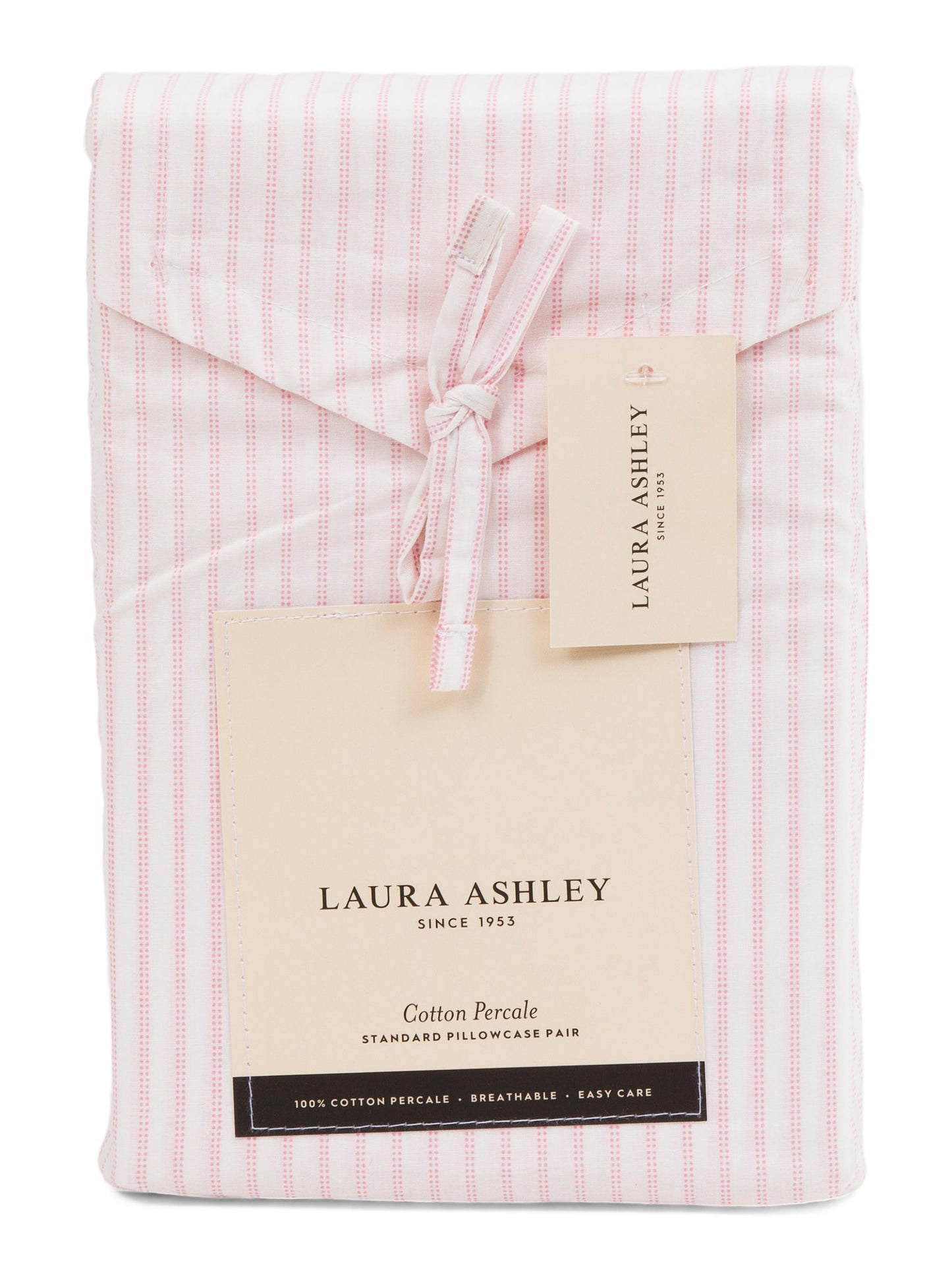 LAURA ASHLEY 2 Parça Bumbak Perkal Çizgili Yastıq Kilimlə Dəsti
