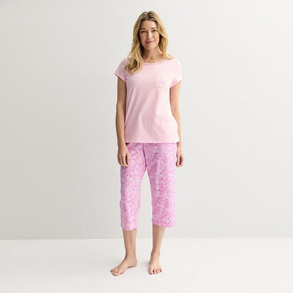Qadın Croft & Barrow® Kapri Pijama Dəsti